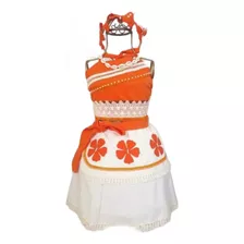 Fantasia Roupa Conjunto Moana Luxo Festa Infantil 