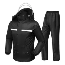 Impermeable Motociclista Premium Reflectante/negro