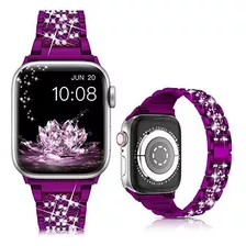 Malla Para Apple Watch Series1-7 Brillos Purpura 38/40/41mm