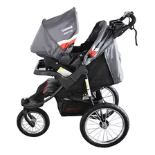 Coche Para Bebe + Portabebés Tipo Jogger X7 Sport 4 En 1 Color Gris