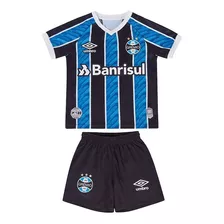 Kit Calção E Camisa Umbro Grêmio Oficial I 2020 Infantil