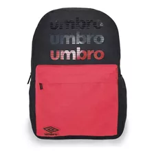 Mochila Umbro® Porta Laptop Hasta 15 Inch Diseño Clasico Casual Color Negro/rojo