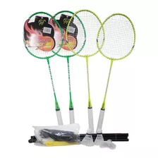 Set Raqueta Badminton Gtech (4 Raquetas-malla-volantes)