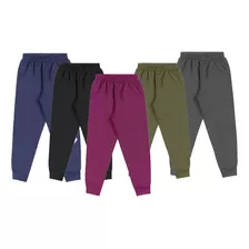 Kit 5 Calça Moletom Menino Jogger Infantil Flanelada Juvenil