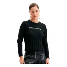 Blusa Tricot Lança Perfume Manga Longa Ou24 Preto Feminino