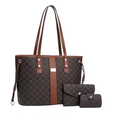 Bolsas Mujer Estampado Retro Cartera Moda Crossbody Tote 3pz