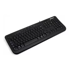 Teclado Microsoft 600 Qwerty Português Brasil Cor Preto