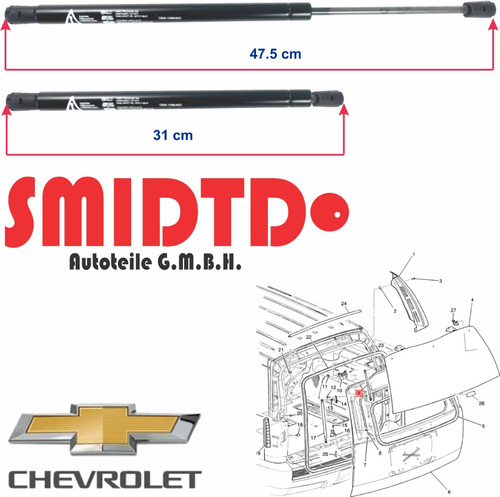 2 Amortiguadores 5a Puerta Gmc Suburban 5.7l 94-00 47.5 Cm Foto 4