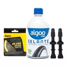 Kit Tubeless Algoo 500ml + Fita + Bicos Bicicleta Mtb Bike