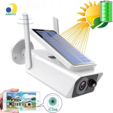 Câmera Segurança Icsee Wifi Com Placa Solar Prova D'água