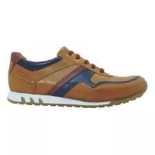 Liquida Zapatilla Hombre Cuero Suela Azul Base Tr Bi