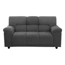 Sillon Sofa Juego Living 3 Cuerpos Tela LG Amoblamientos Color Gris Diseño De La Tela Liso