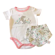 Body Y Bandana - Bambi - Talla 6 A 9 Meses - Original Disney