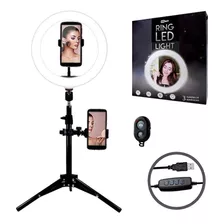 Luz Ring Light 10 Pol Led 3500/5500k Tripé Mesa Celular