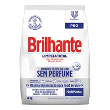Detergente Pó Uso Geral Sem Perfume Brilhante Limpeza Total Pro Pacote 4kg