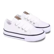 Zapatillas Stars Niños Lona Blanca Del 17 Al 26