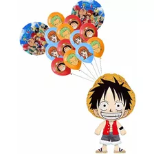 Pack Globos Metalizados Y Látex Monkey D Luffy One Piece