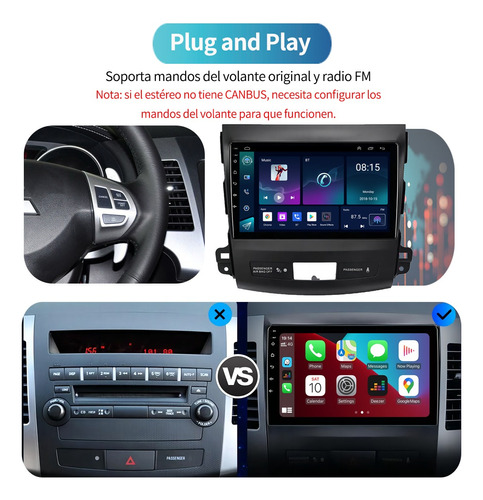 Auto Radio Estreo Android Gps Para Mitsubishi Outlander Foto 3