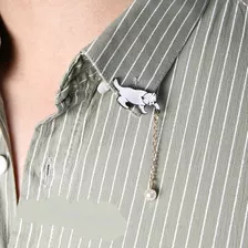 Broche De Gato Preto Pingente De Camiseta Pin De Gatinho
