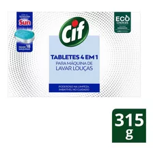 Tabletes 4 Em 1 Para Máquina De Lavar Louças 315g Cif