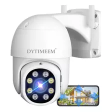 Cámara De Seguridad Exterior Wifi Inalámbrica 1080p Con Alarma,dytimeem Sp028 Cámara Visión 360°,2mp,detección De Movimiento,audio Bidireccional,visión Nocturna A Todo Color,ip66 Impermeable,blanco