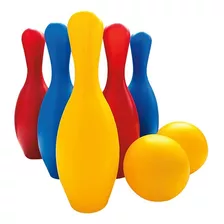 Jogo De Boliche Brinquedo Infantil C/ 6 Pinos + 2 Bolas 29cm