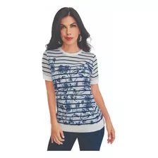 Blusa Casual Mujer Marino 942-58