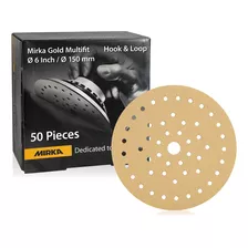 Mirka Gold Multifit - Paquete De 50 Discos De Lija De 6 Pul.
