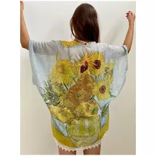 Kimono Doze Girassóis Numa Jarra - Van Gogh