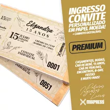 Ingresso Convite Personalizado P&b Festa Evento. 1000 Unids