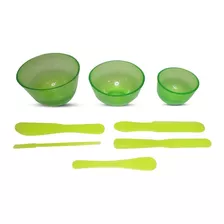 Kit 3 Cubetas + 5 Espátulas Para Estética - Verde - Estek