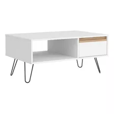 Mesa Ratona Living Central Auxiliar Linea Paris Lcm Color Blanco