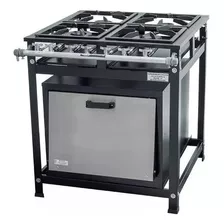 Fogão Industrial De Piso 4 Bocas Com Forno Cristal Aço 30x30