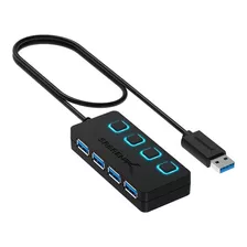 Hub Usb 3.0 Sabrent 4 Portas E Interruptores Led Individuais