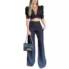 Conjunto Blusa Feminina E Calça Feminina Pantalona #cj22