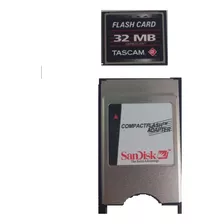 Cartão Compact Flash 32mb Tascam + Adaptador Pcmcia 