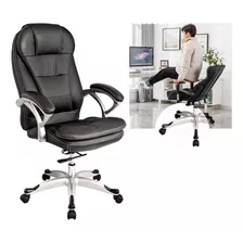 Silla Para Gerente Giratoria Ergonomica De Cuero Kl1046 Negr