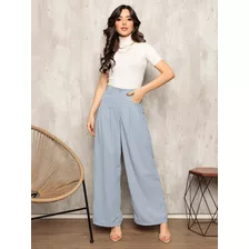 Calça Pantalona Alfaiataria Cintura Alta Feminina Ref25826