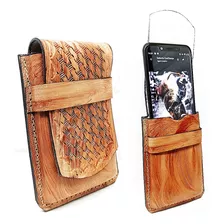 Capinha Capa Celular Telefone Em Couro Luxo Artesanal Cowboy