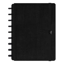 Caderno Disco Iscool Inteligente Médio Spot Touch Cor Linho Preto