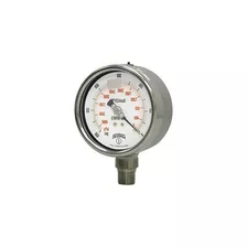 Manometro 2.5'' Dial Total Inox Conexion Vertical 1/4