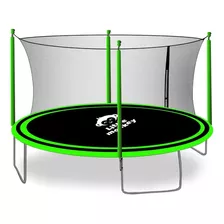 Trampolín Little Monkey Mkz-tramp10ft Con Diámetro De 10 ft, Color Del Cobertor De Resortes Azul Y Lona Negro