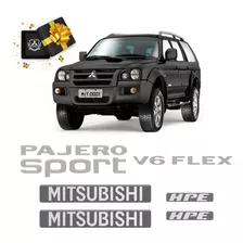 Adesivos Pajero Sport V6 Flex Hpe Mitsubishi Prata Resinados