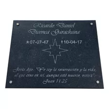 Placa Grabada En Mármol, Recordatoria Para Cementerio 70x60