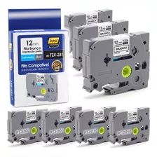 7 Fitas Compatível Para Brother Pt-h110 Pt-h105 Tze 231 12mm