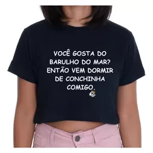 Cropped T Shirt Feminina Algodão Barulho Mar Conchinha 73