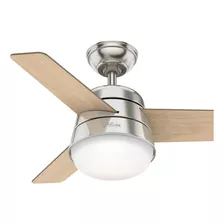 Ventilador De Techo Hunter 36 Mod. Finley Aspas Nogal Americano/madera Natural Diámetro 91 Cm