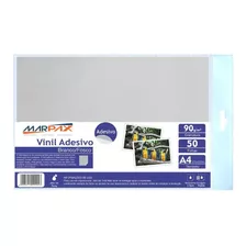 Vinil Adesivo A4 90g Fosco Branco Matte Jato De Tinta 50 Fls