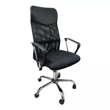 Silla De Escritorio Consulogo Mesh 8807 Ergonómica Negra Con Tapizado De Cuero Sintético Y Mesh