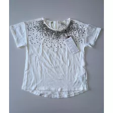 Remera Nena Zara Lentejuelas Talle 9 Nueva!!manga Corta